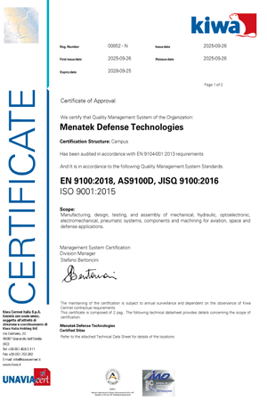 AS 9100 Quality Certificate